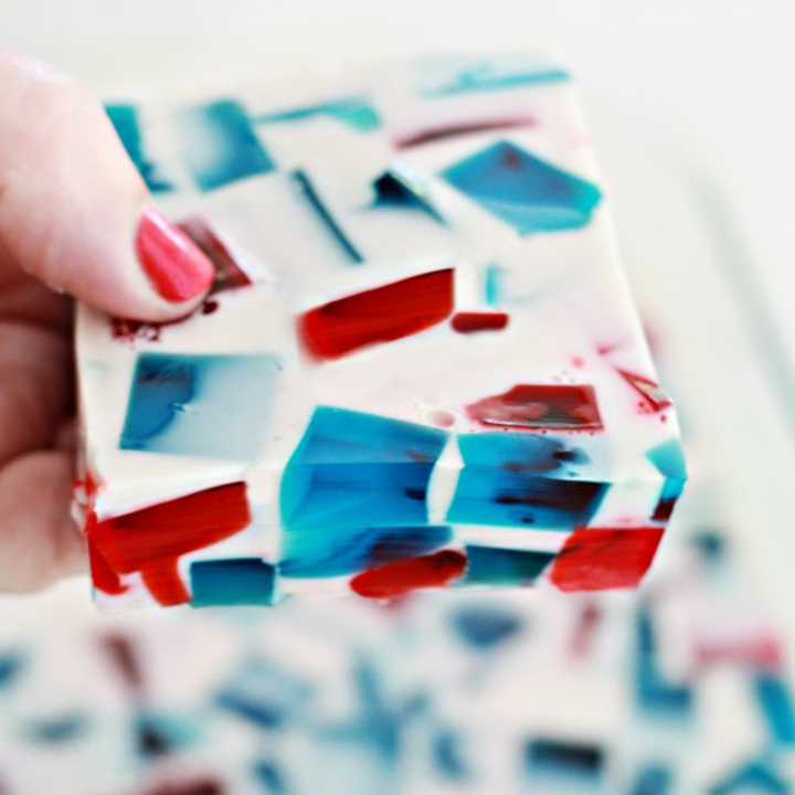 RED WHITE AND BLUE STAINED GLASS JELL-O