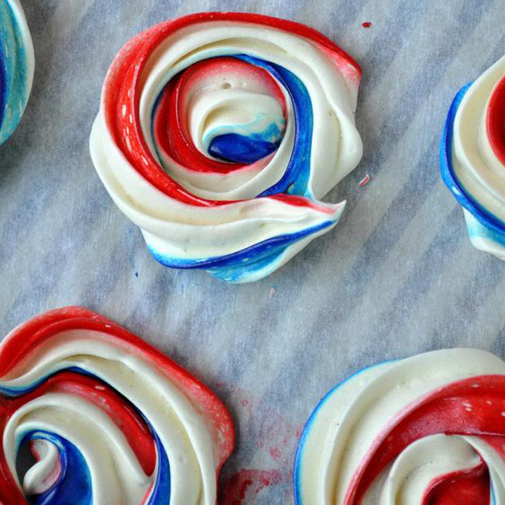 RED, WHITE & BLUE MERINGUES