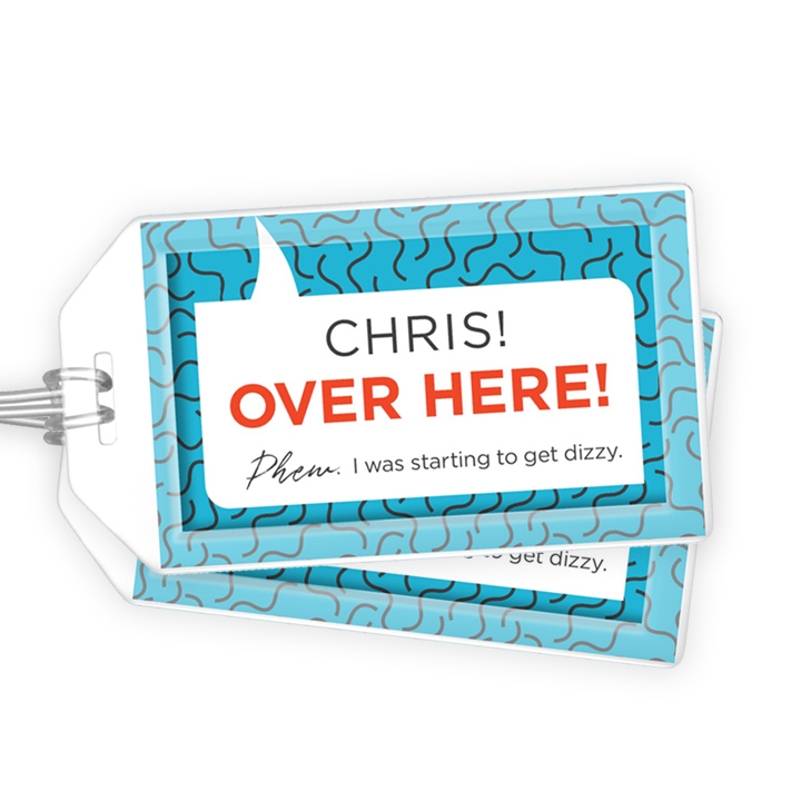 OVER HERE Luggage Tag