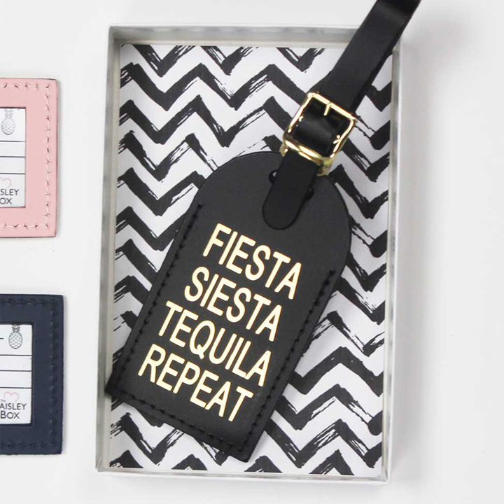 fiesta siesta luggage tag