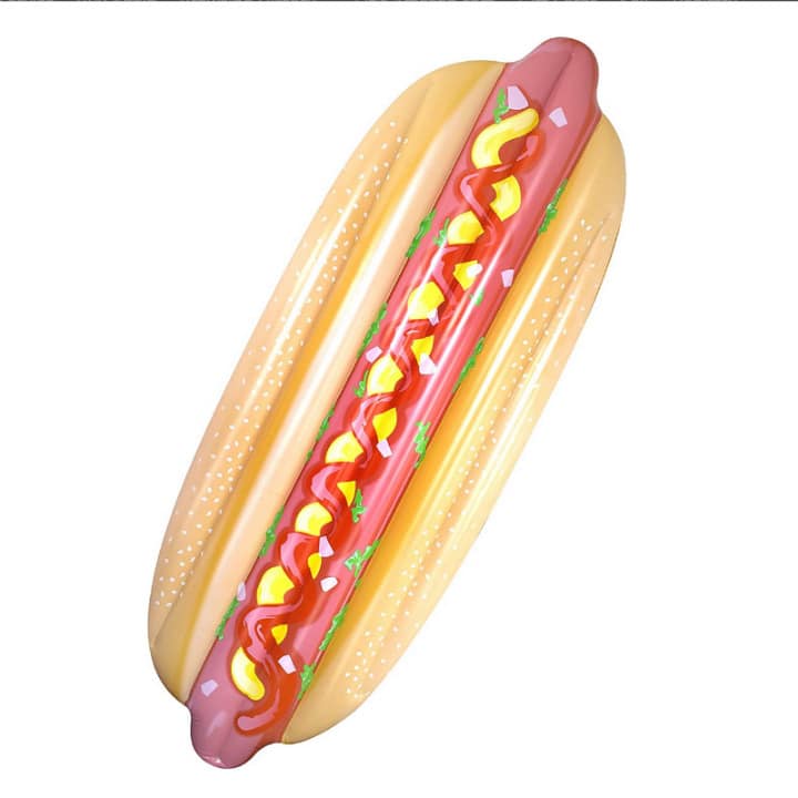 pool floatie hot dog