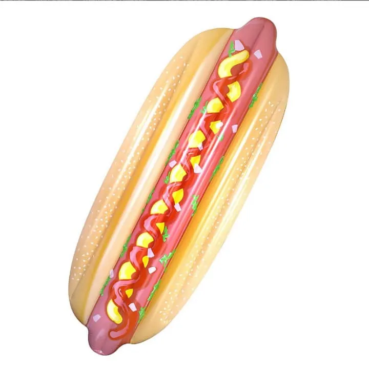 pool floatie hot dog