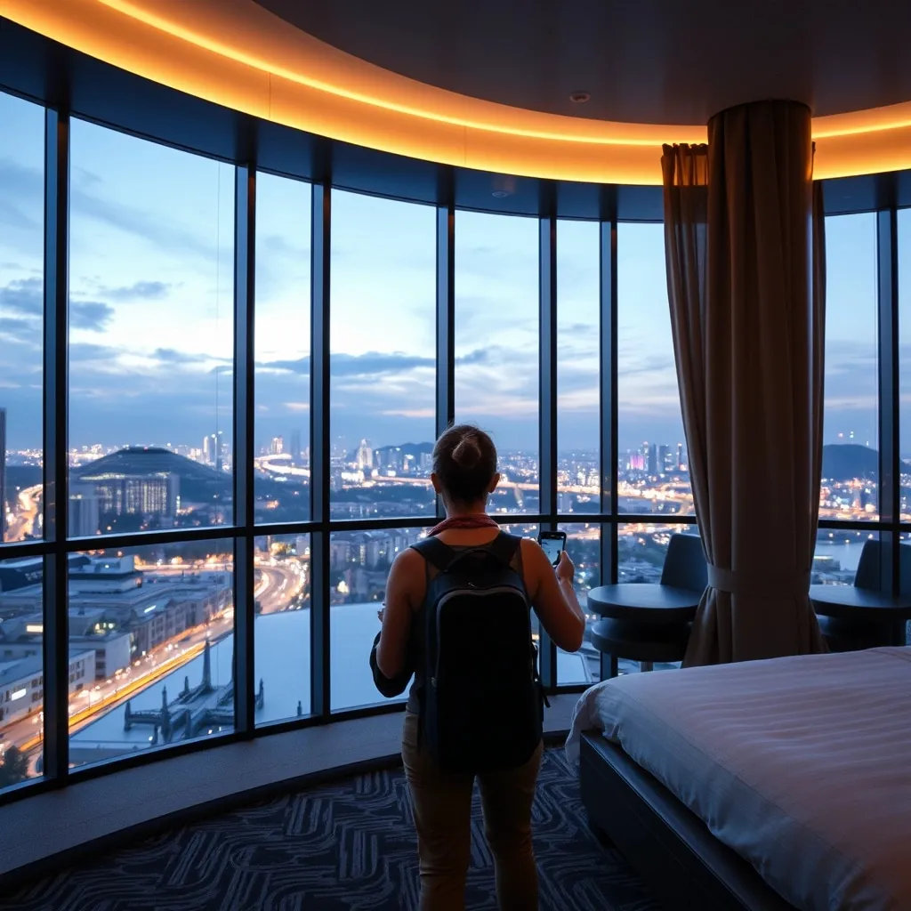 Hotel Room Safety watching out of window