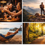 Different types of travel experiences: connection, adventure, relaxation and nature